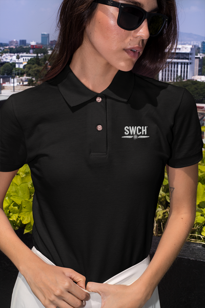 Get trendy with Unisex SWCH pique polo shirt -  available at SWCH Store. Grab yours for £30 today!