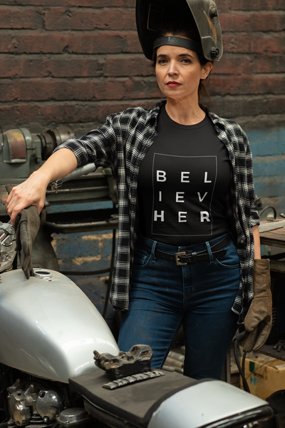 Get trendy with Women's fitted eco tee - BelivHER -  available at SWCH Store. Grab yours for £22.50 today!