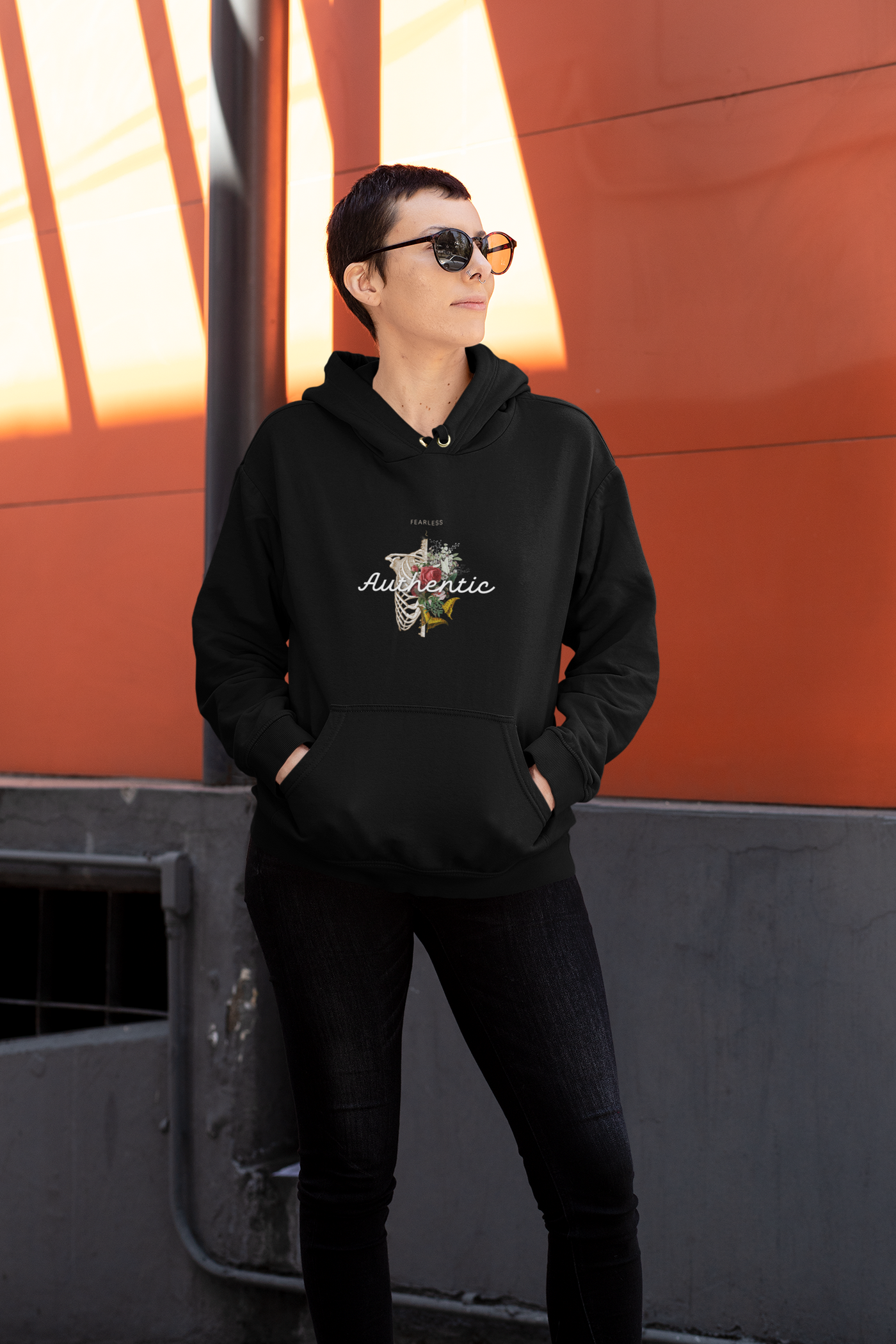 Get trendy with Unisex Authentic Fearless Hoodie -  available at SWCH Store. Grab yours for £30 today!