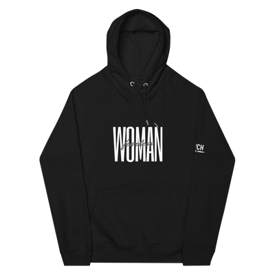 Get trendy with Unisex eco raglan hoodie - Fearless Woman -  available at SWCH Store. Grab yours for £42 today!