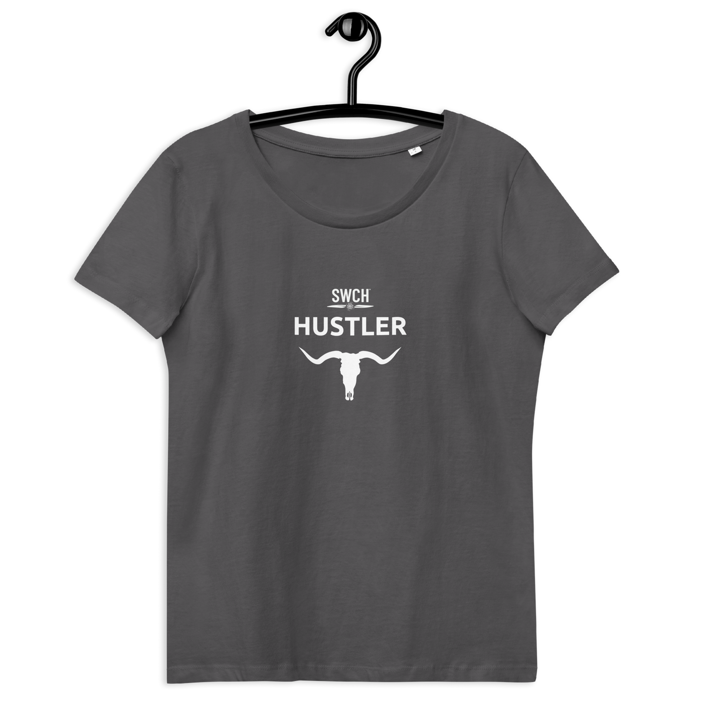 Get trendy with Women's fitted eco tee - Hustler -  available at SWCH Store. Grab yours for £22.50 today!