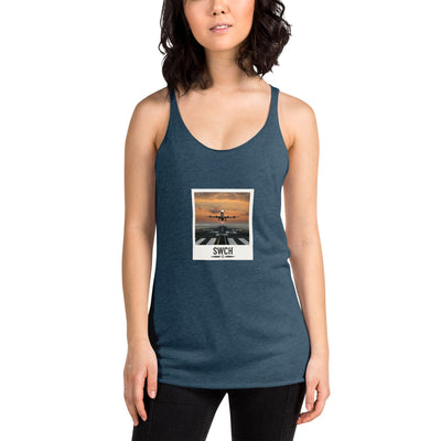Get trendy with Women's Racerback Tank Jetplane -  available at SWCH Store. Grab yours for £18 today!