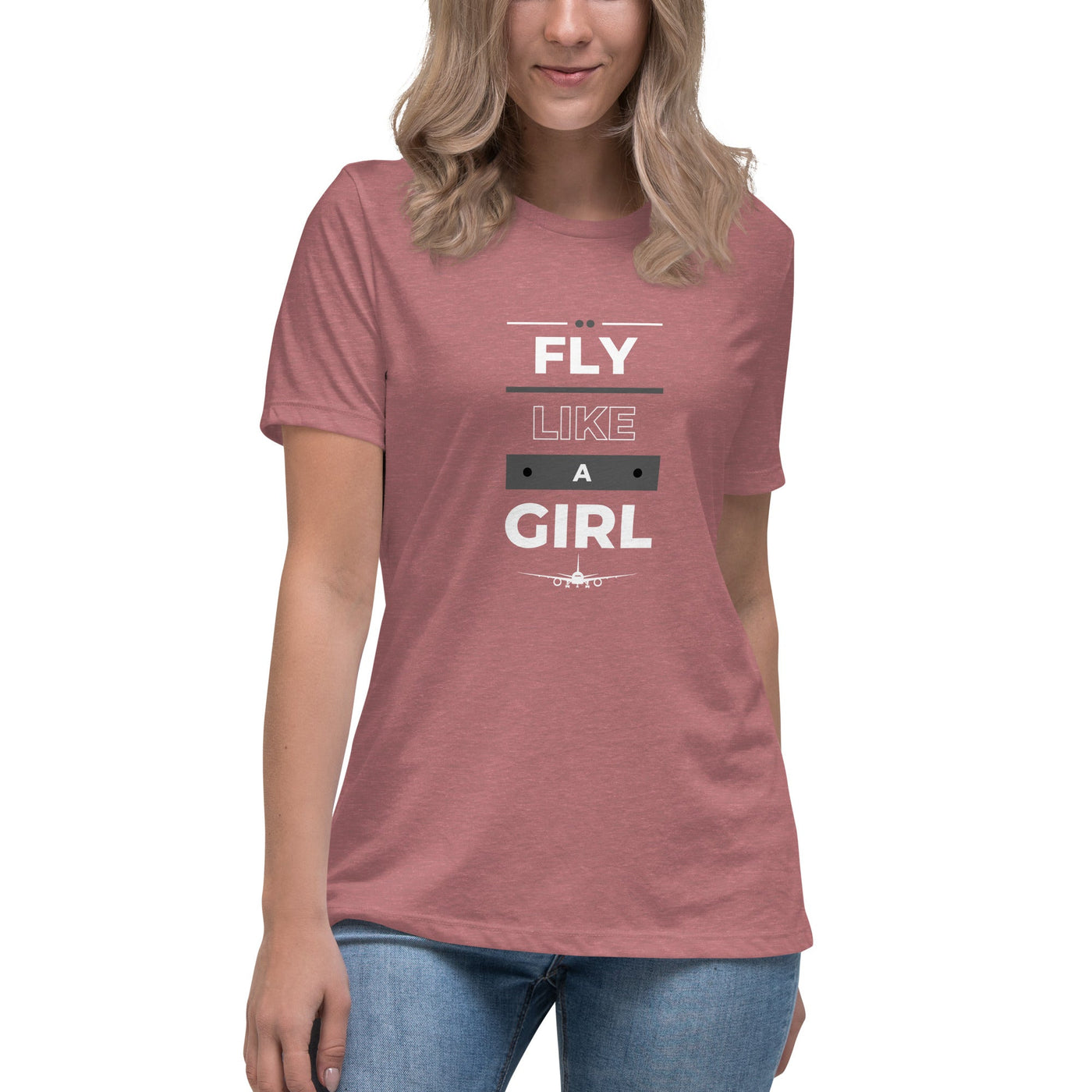 Get trendy with Women's Relaxed T-Shirt - Fly Like A Girl -  available at SWCH Store. Grab yours for £28.50 today!